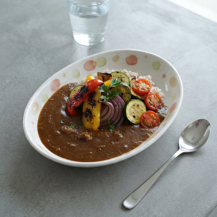 カレー皿【水玉】