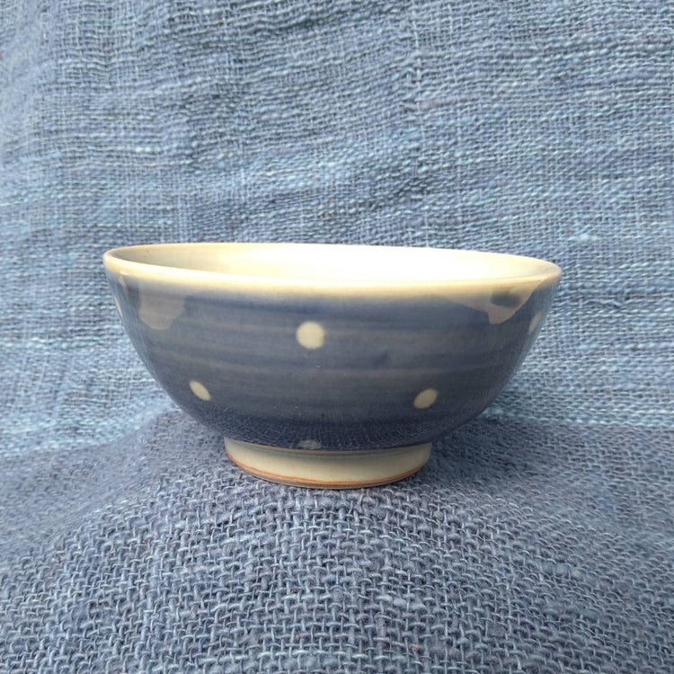 呉須巻き・水玉ハーフ 茶碗