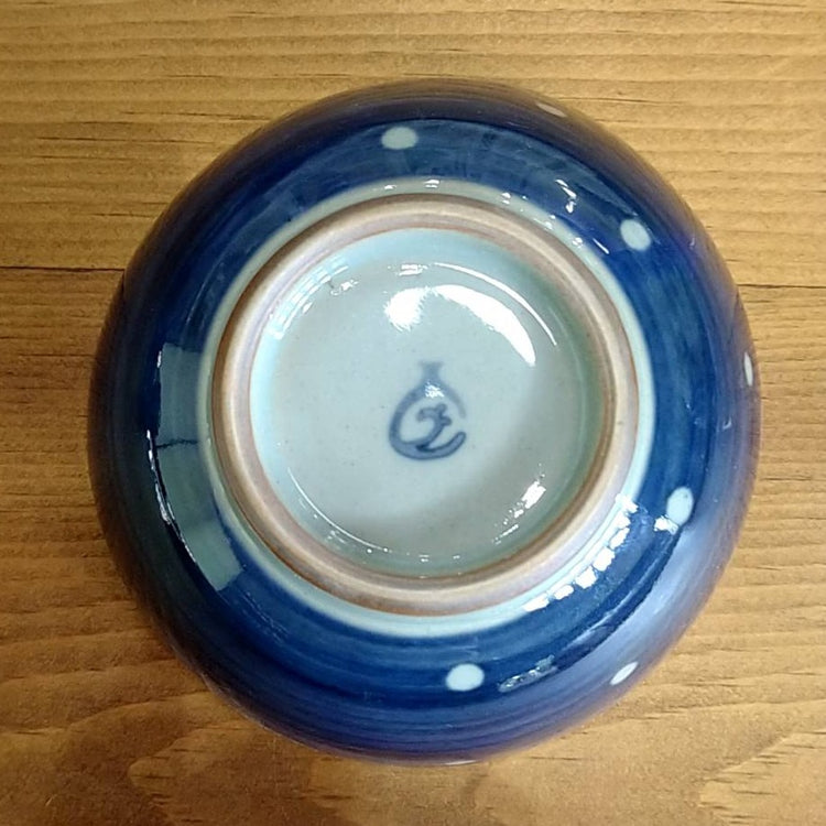 呉須巻き・水玉ハーフ 茶碗