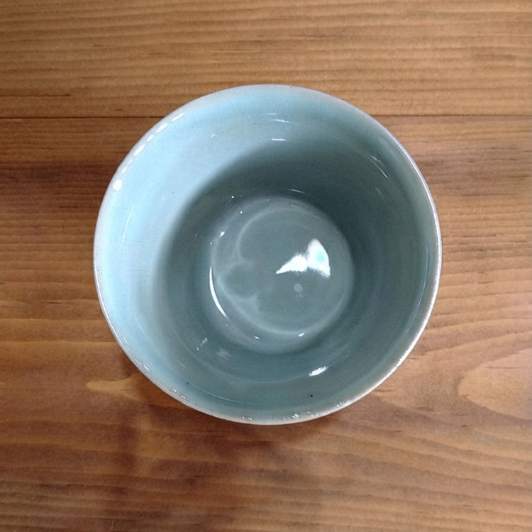 土物呉須巻き水玉　そば猪口