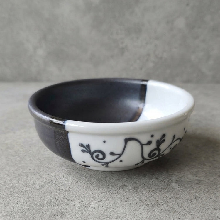 草文・黒ボウル（中鉢）